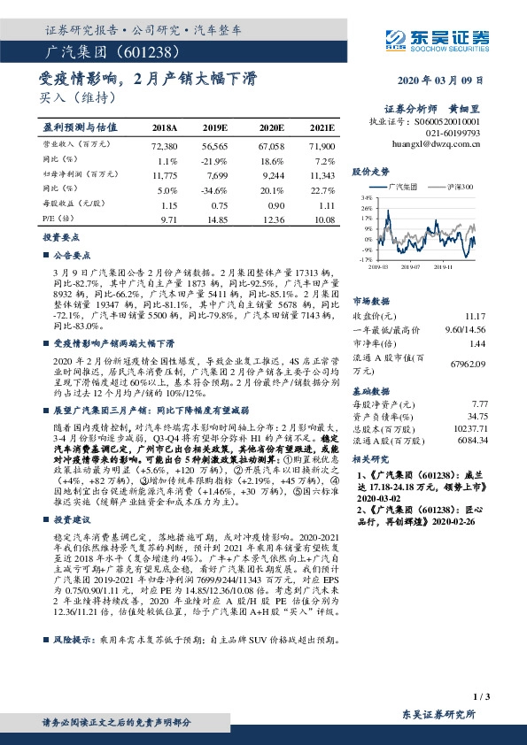受疫情影响，2月产销大幅下滑
