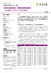2019年报点评：大额分红彰显价值，跨赛道实现高速增长