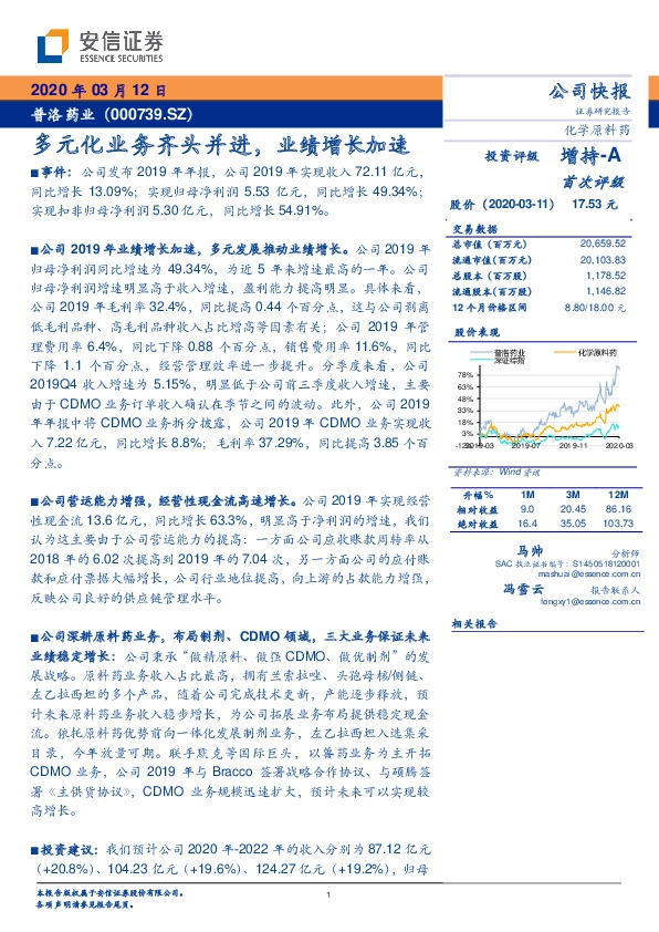 多元化业务齐头并进，业绩增长加速