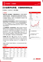 首次覆盖：三大业务齐头并进，打造新材料领先企业