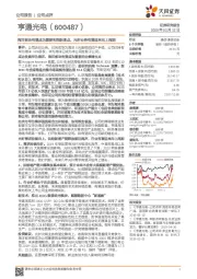 海洋板块有望成为重要利润新增点,光纤业务有望迎来向上周期