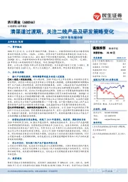 2019年年报分析：清渠道过渡期，关注二线产品及研发策略变化