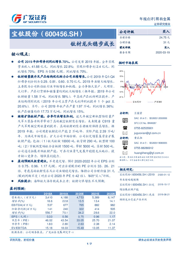 钛材龙头稳步成长