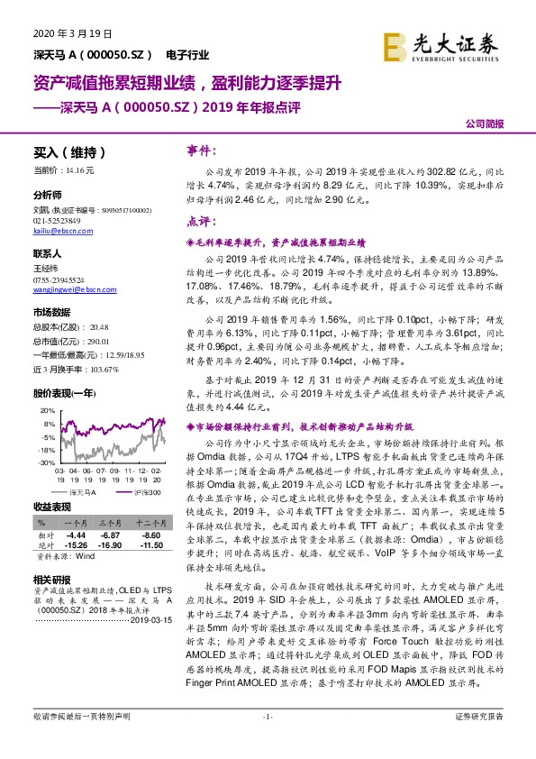 2019年年报点评：资产减值拖累短期业绩，盈利能力逐季提升