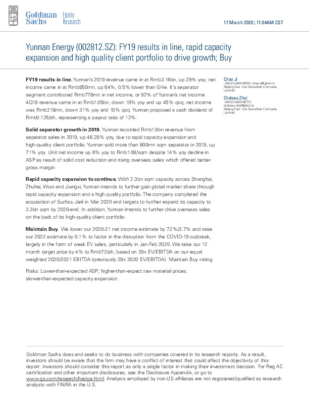 FY19 results in line, rapid capacity expansion and high quality client portfolio to drive growth; Buy