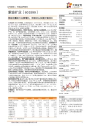 铜金放量助力业绩增长，资源龙头有望价值回归
