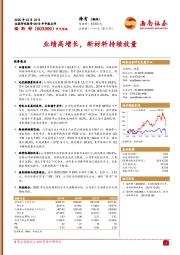 2019年年报点评：业绩高增长，新材料持续放量