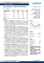 19Q4增长提速，渠道改革持续收获成效