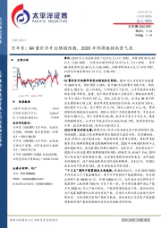 万年青：Q4量价齐升业绩超预期，2020年仍将维持高景气度