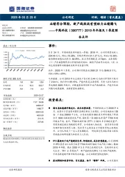 2019年年报及1季度预告点评:业绩符合预期,新产线投放有望助力业绩腾飞