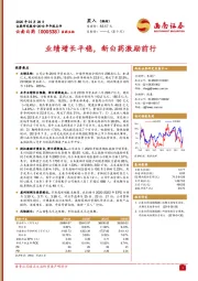 业绩增长平稳,新白药激励前行