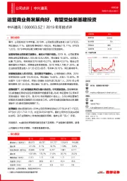2019年年报点评:运营商业务发展向好,有望受益新基建投资