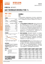 油价下跌导致全年净利同比下滑14%