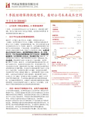 1季报继续保持快速增长,看好公司未来成长空间