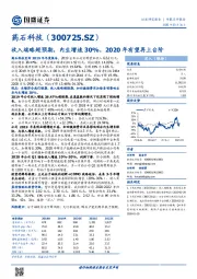 收入端略超预期，内生增速30%，2020年有望再上台阶