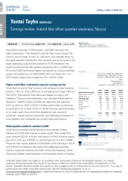 Earnings review: Aramid fiber offset spandex weakness; Neutral