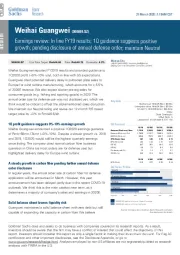 Earnings review: In line FY19 results; 1Q guidance suggests positive growth; pending disclosure of annual defense order; maintain Neutral