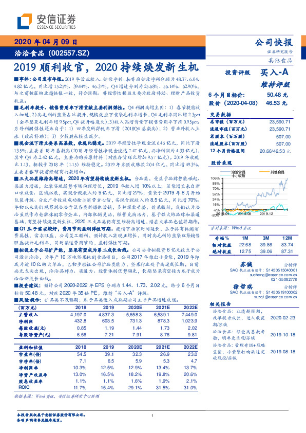 2019顺利收官，2020持续焕发新生机