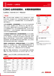 年报点评:CDMO业务快速增长,长期发展值得期待