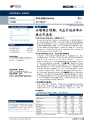 2019年报点评：业绩符合预期，内生外延并举加速公司成长