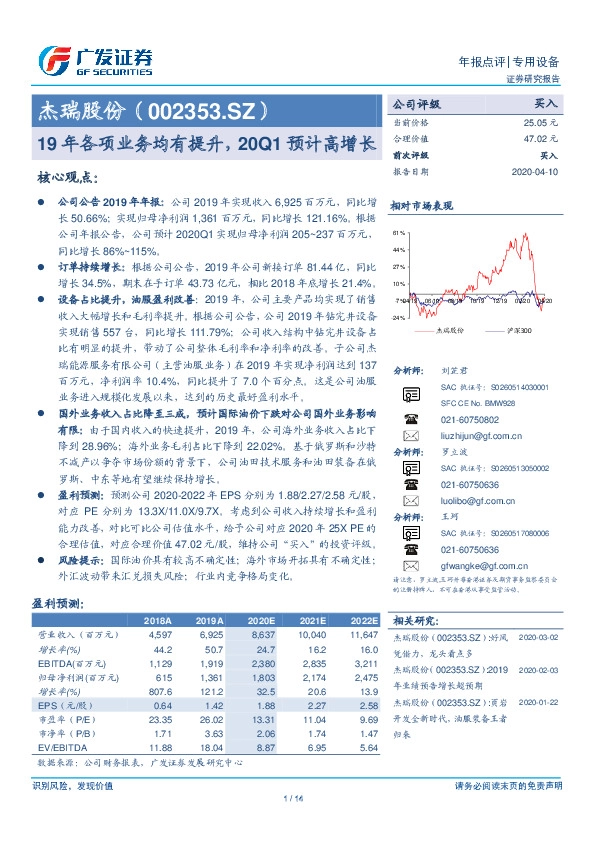 19年各项业务均有提升，20Q1预计高增长