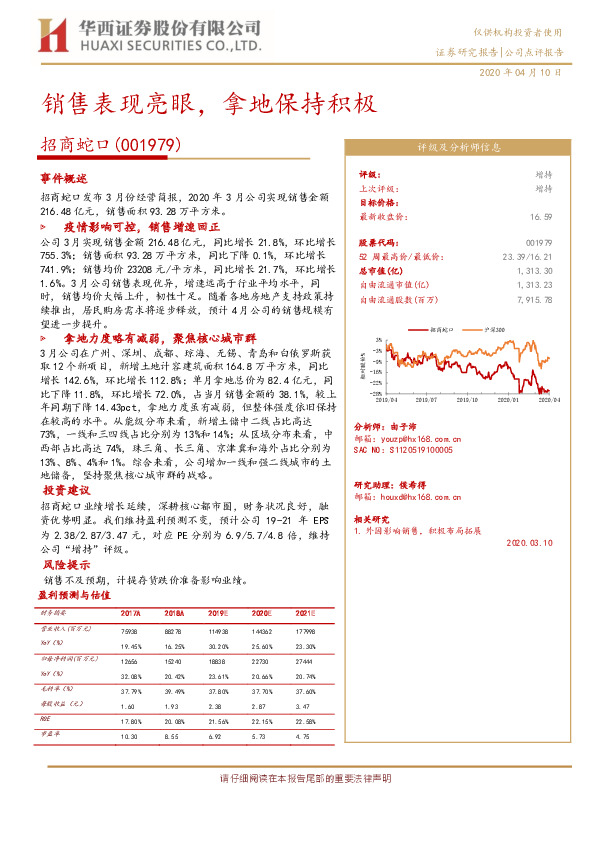 销售表现亮眼，拿地保持积极
