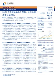 20Q1利润增速略低于预期，全年业绩有望快速增长