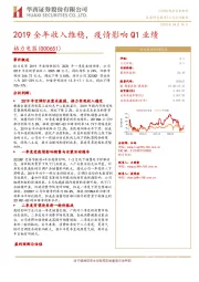 2019全年收入维稳，疫情影响Q1业绩