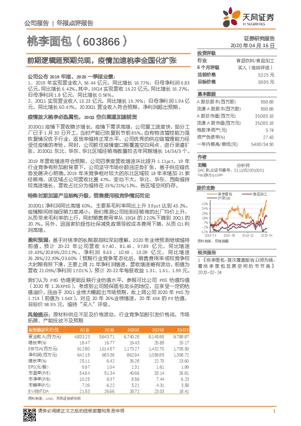 前期逻辑超预期兑现，疫情加速桃李全国化扩张
