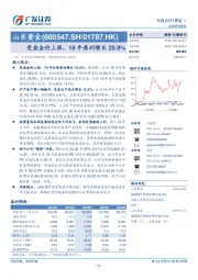 受益金价上涨，19年盈利增长25.9%