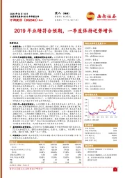 2019年业绩符合预期，一季度保持逆势增长