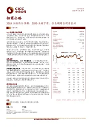 2019业绩符合预期，2020业绩下滑、但长期增长前景良好