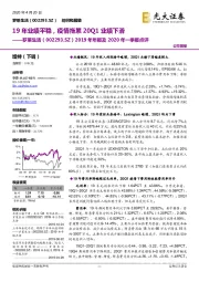 2019年年报及2020年一季报点评：19年业绩平稳，疫情拖累20Q1业绩下滑