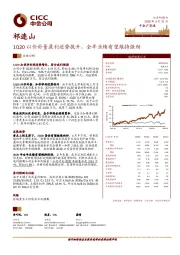 1Q20以价补量盈利逆势提升，全年业绩有望维持强劲