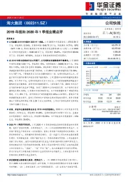 2019年报和2020年1季报业绩点评