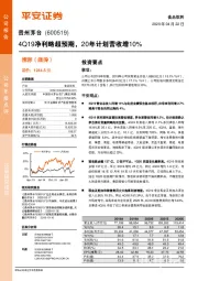 4Q19净利略超预期，20年计划营收增10%