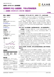 2020年一季报点评：疫情拖累20Q1业绩表现，不改公司向好趋势