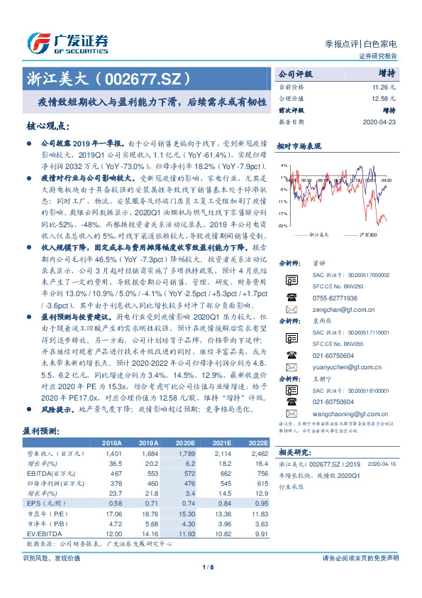 疫情致短期收入与盈利能力下滑，后续需求或有韧性