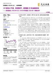 2019年年报及2020年一季报点评:19年收入下滑、利润持平,疫情致20年业绩承压