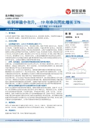 东方雨虹2019年报点评：毛利率稳中有升，19年净利同比增长37%