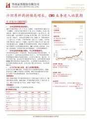 沙坦原料药持续高增长,CMO业务进入收获期