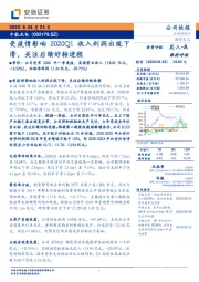 受疫情影响2020Q1收入利润出现下滑，关注后续好转进程