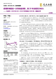 2019年年报及2020年一季报点评:疫情影响叠加一次性收益消除,致20年业绩压力较大