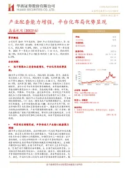 产业配套能力增强，平台化布局优势显现