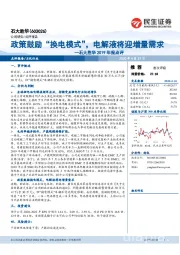 石大胜华2019年报点评：政策鼓励“换电模式”，电解液将迎增量需求