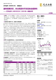 2020年一季报点评：盈利短期承压，关注高资本开支后的业绩弹性