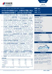 2019年报及2020一季报点评：19年扣非利润增长8.6%，业绩符合预期，20Q1受疫情影响利润转亏，但不改公司资产价值