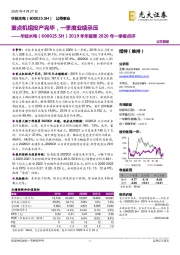 2019年年报暨2020年一季报点评：重点机组投产完毕，一季度业绩承压