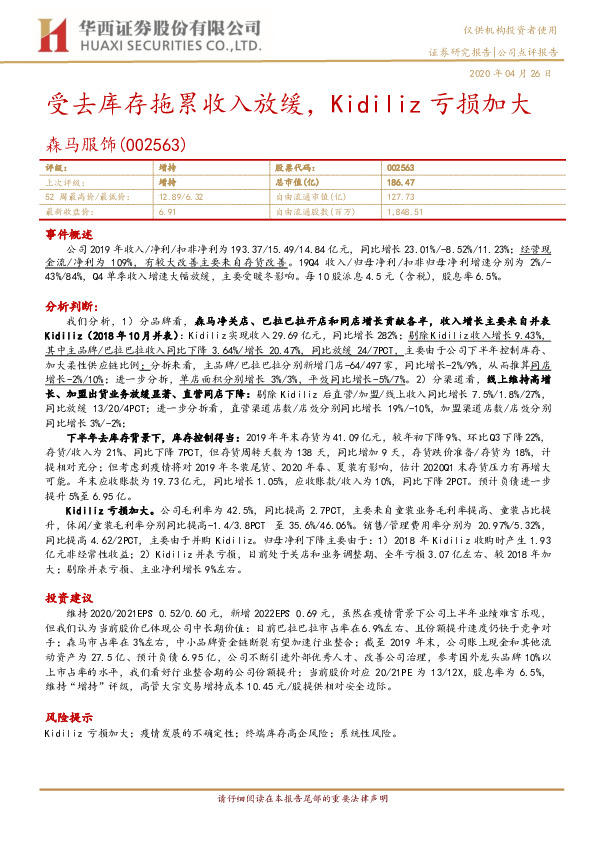 受去库存拖累收入放缓，Kidiliz亏损加大