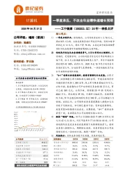 20年一季报点评：一季度承压，不改全年业绩快速增长预期